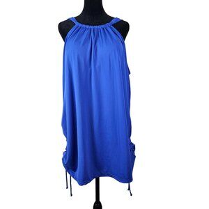 Swimsuits For All Womens Halter Swim Dress Ruched Sides Built-In Bra Size 22